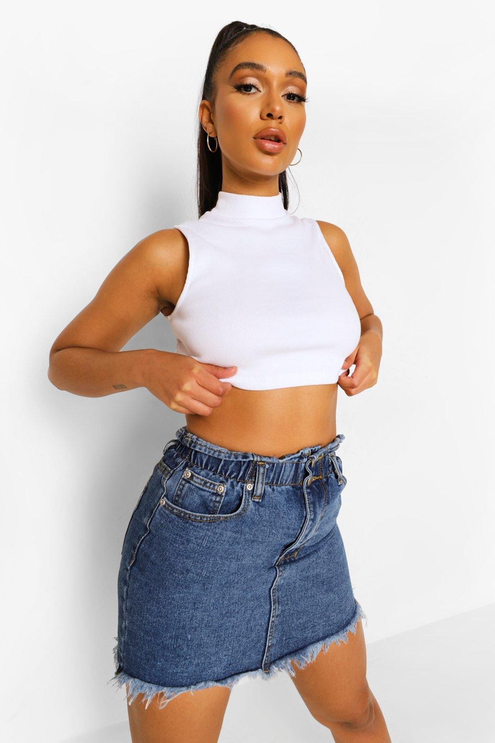 Retro paper bag skirt top